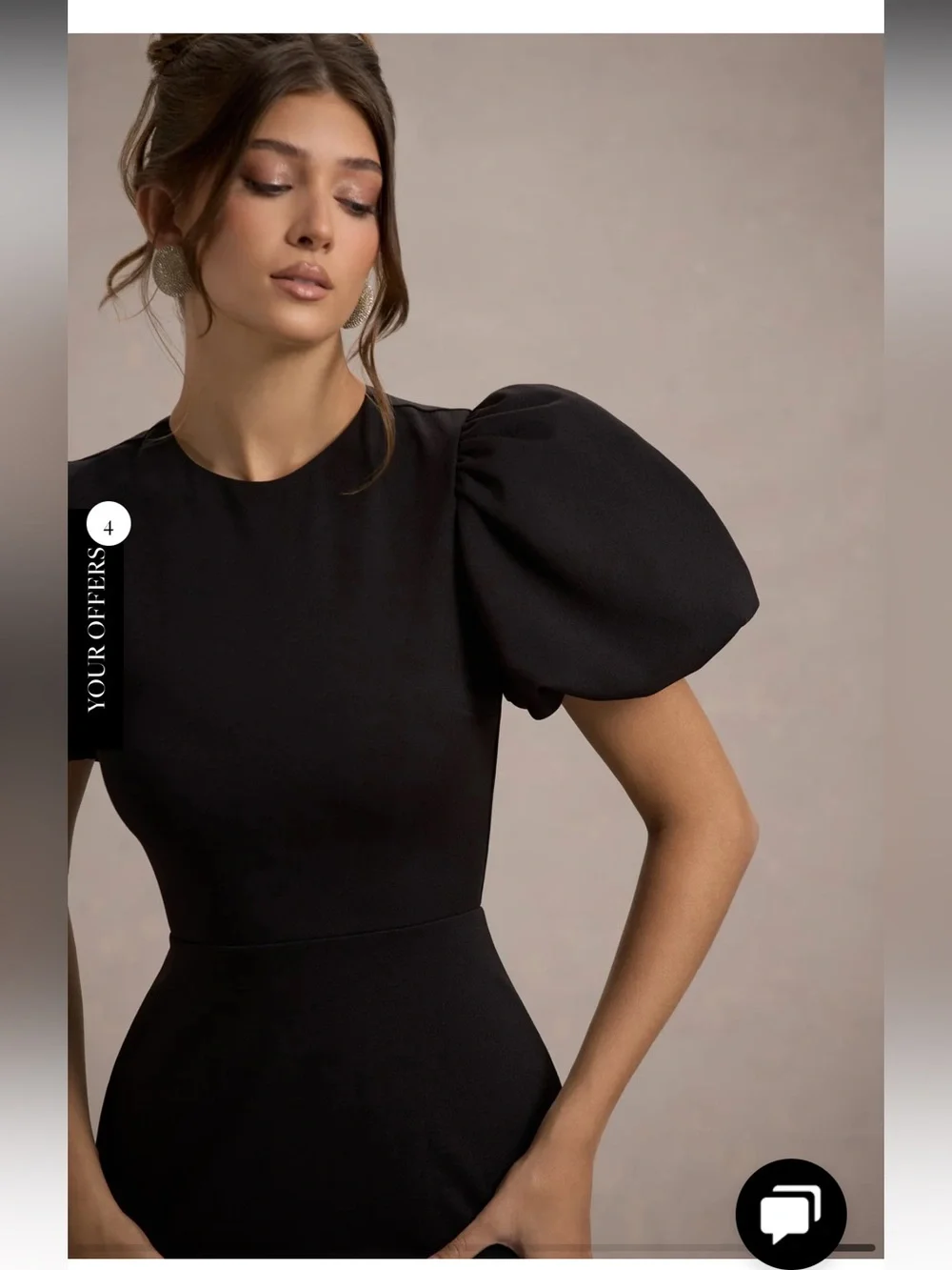 Club L London • LOVE LETTERS Black Puff-Sleeve Maxi Dress - Picture 5 of 8